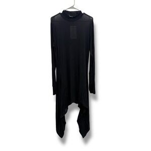 Marcella NYC NWT Stef Tunic Women's XXL Black Asymmetrical Top Modern